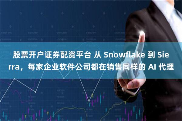 股票开户证券配资平台 从 Snowflake 到 Sierra,每家企业软件公司都在销售同样的 AI 代理