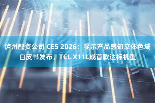 泸州配资公司 CES 2026：显示产品感知立体色域白皮书发布，TCL X11L成首款达标机型